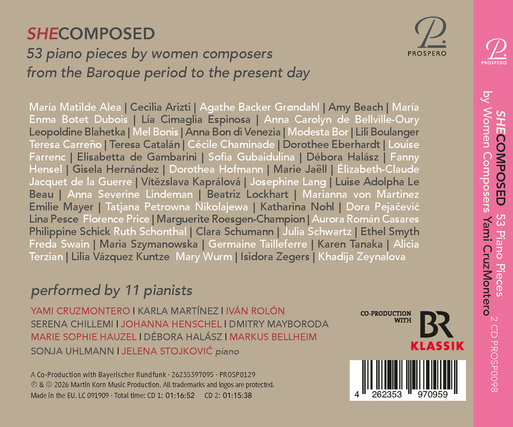 Yami CruzMontero, etc. - She Composed - 53 Piano Pieces by Women Composers CD