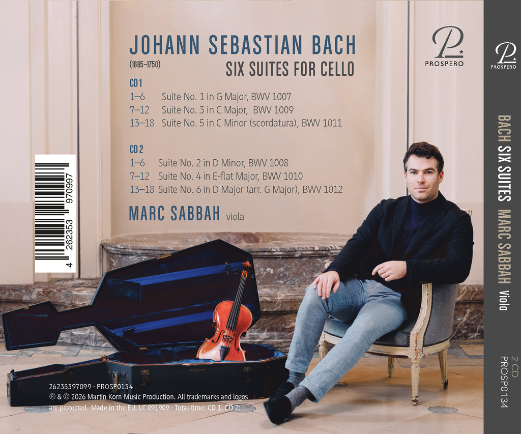 Marc Sabbah - Bach: Suites 1 - 6, played on the viola CD [PRE-ORDER]