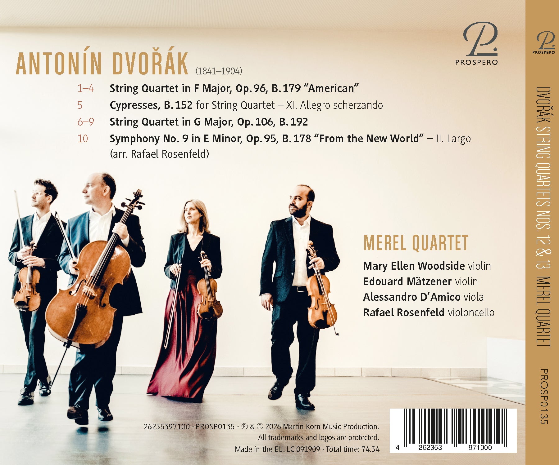 Merel Quartet - Seelenfrieden - Dvorak: String Quartets No. 12 in F-Major ("American") & No. 13 in G-Major CD