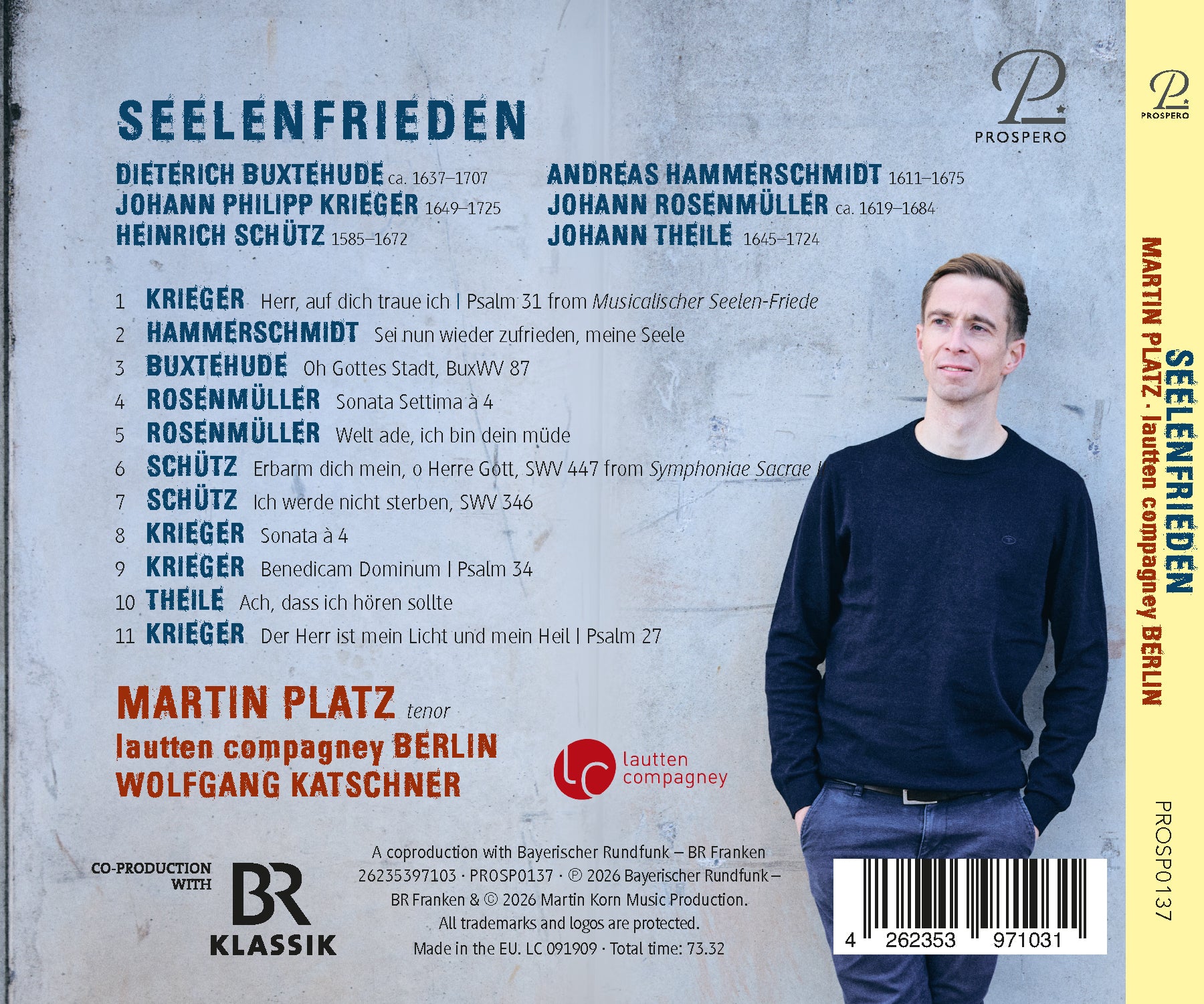 Martin Platz, Lautten Compagney, Wolfgang Katschner - Seelenfrieden - Baroque vocal music by Buxtehude, Krieger, etc. CD