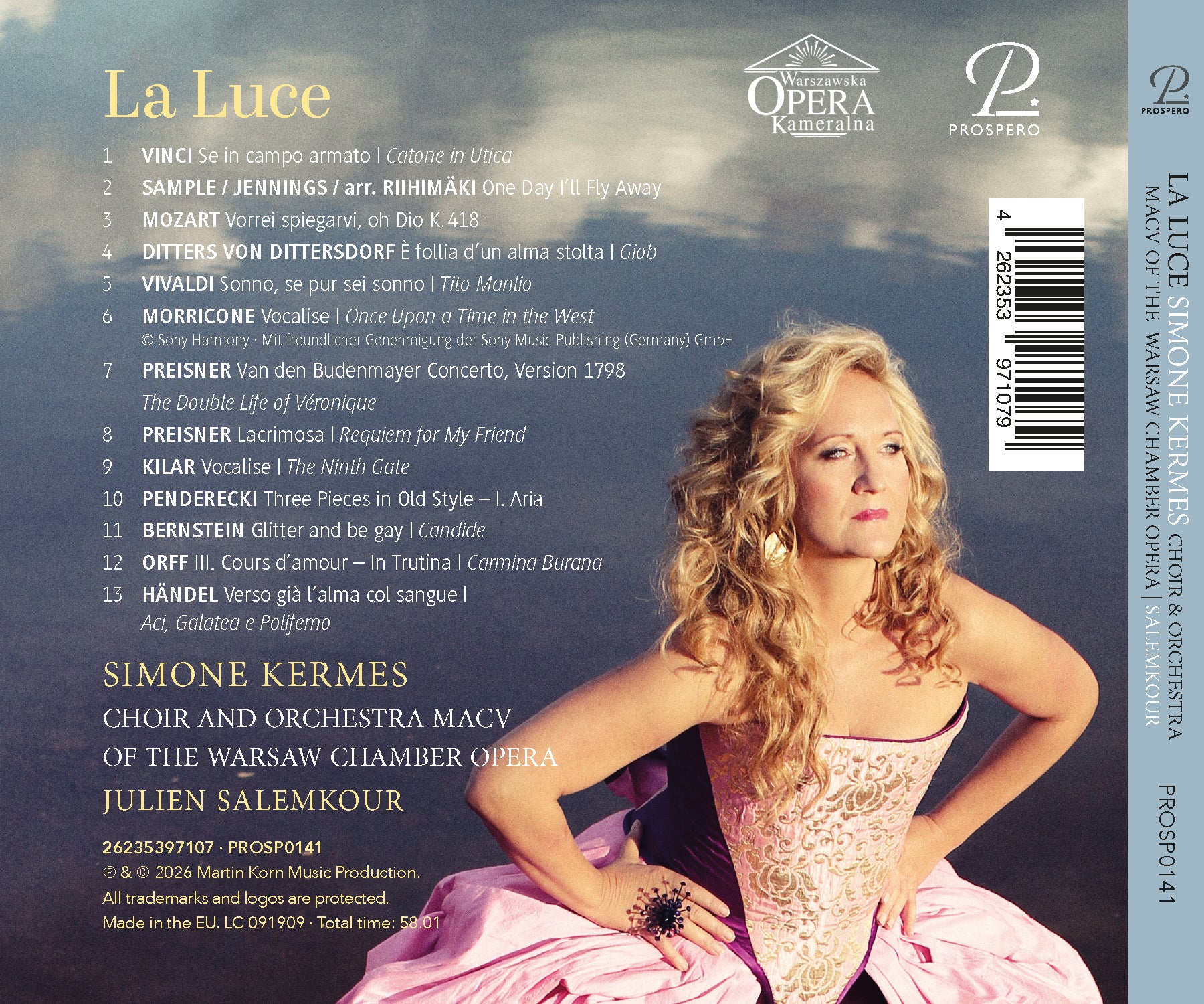 Chor and Orchestra MACV Warsaw Chamber Opera / Simone Kermes - La Luce - Arias and Songs by Händel, Vinci, Morricone, Bernstein, etc. CD