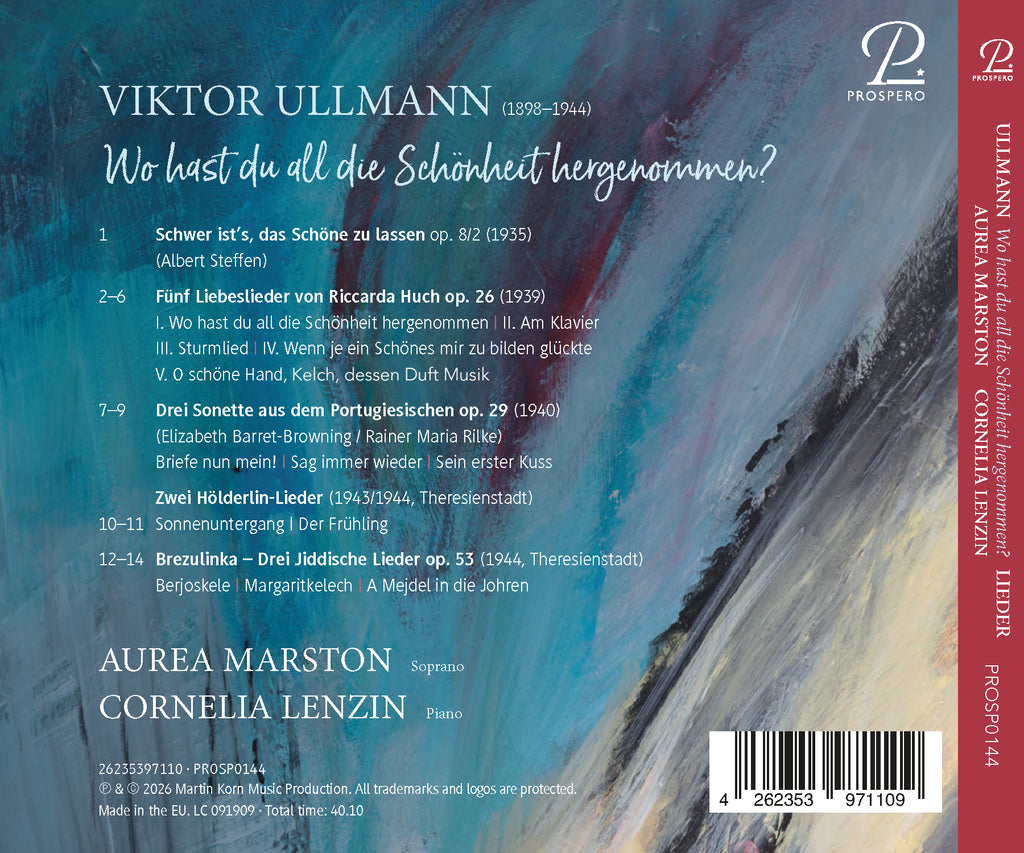 Aurea Marston - Viktor Ullmann: Lieder CD [PRE-ORDER]