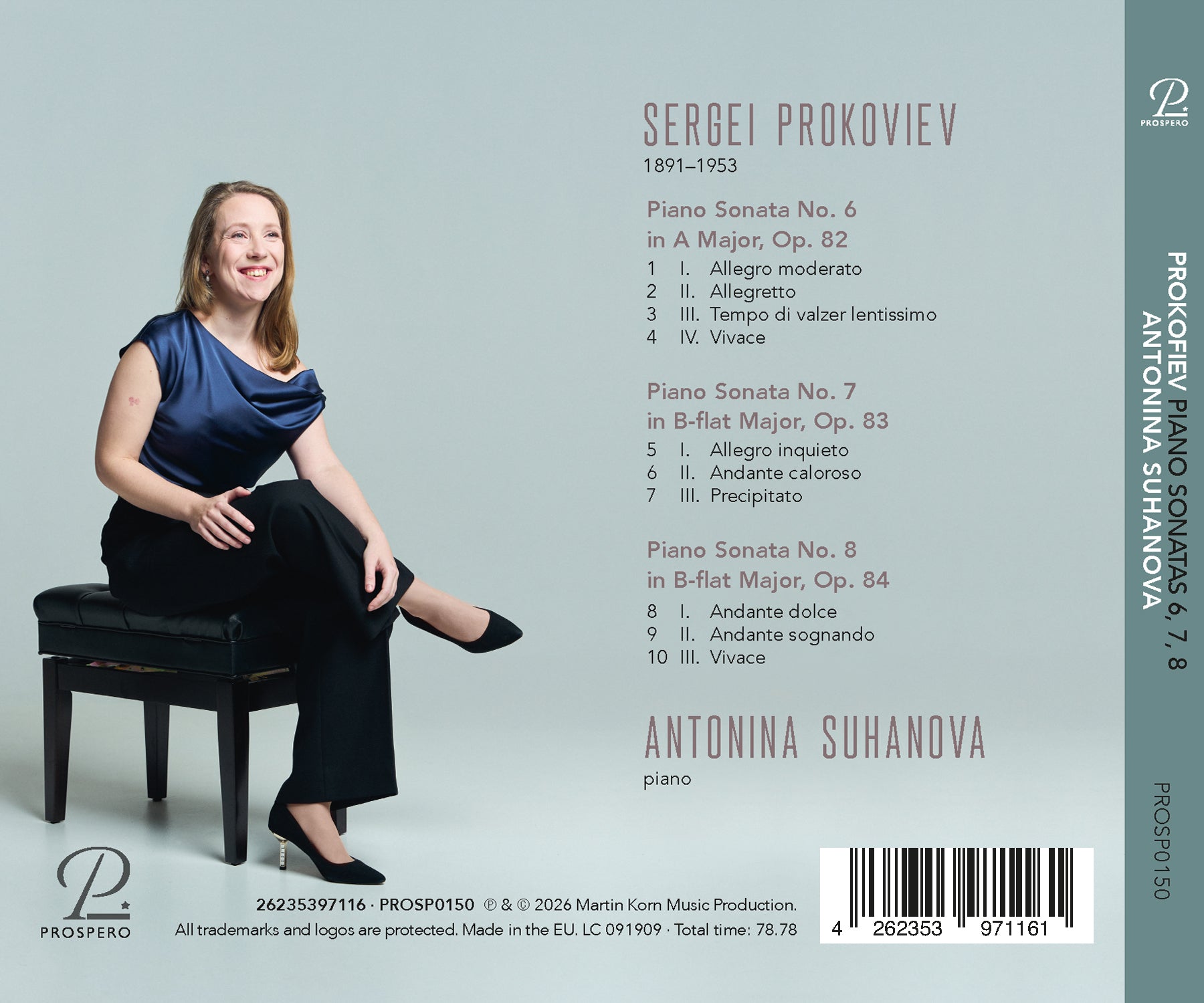 Antonina Suhanova - Prokofiev: Piano Sonatas 6, 7 & 8 CD [PRE-ORDER]