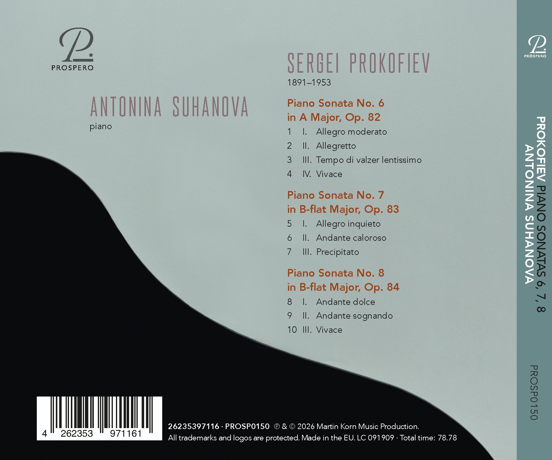 Antonina Suhanova - Prokofiev: Piano Sonatas 6, 7 & 8 CD [PRE-ORDER]