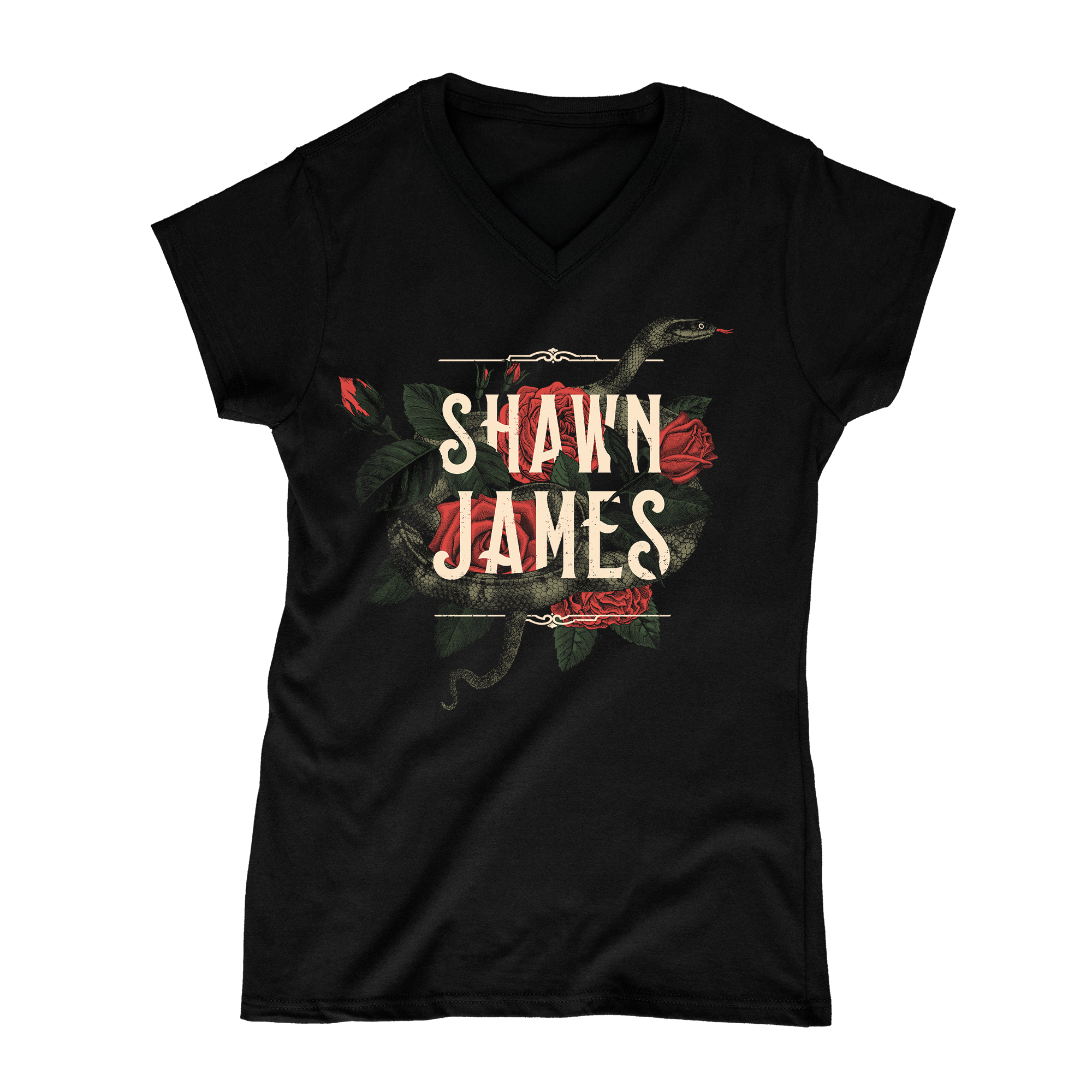 Shawn James - Snake Rose ladies shirt